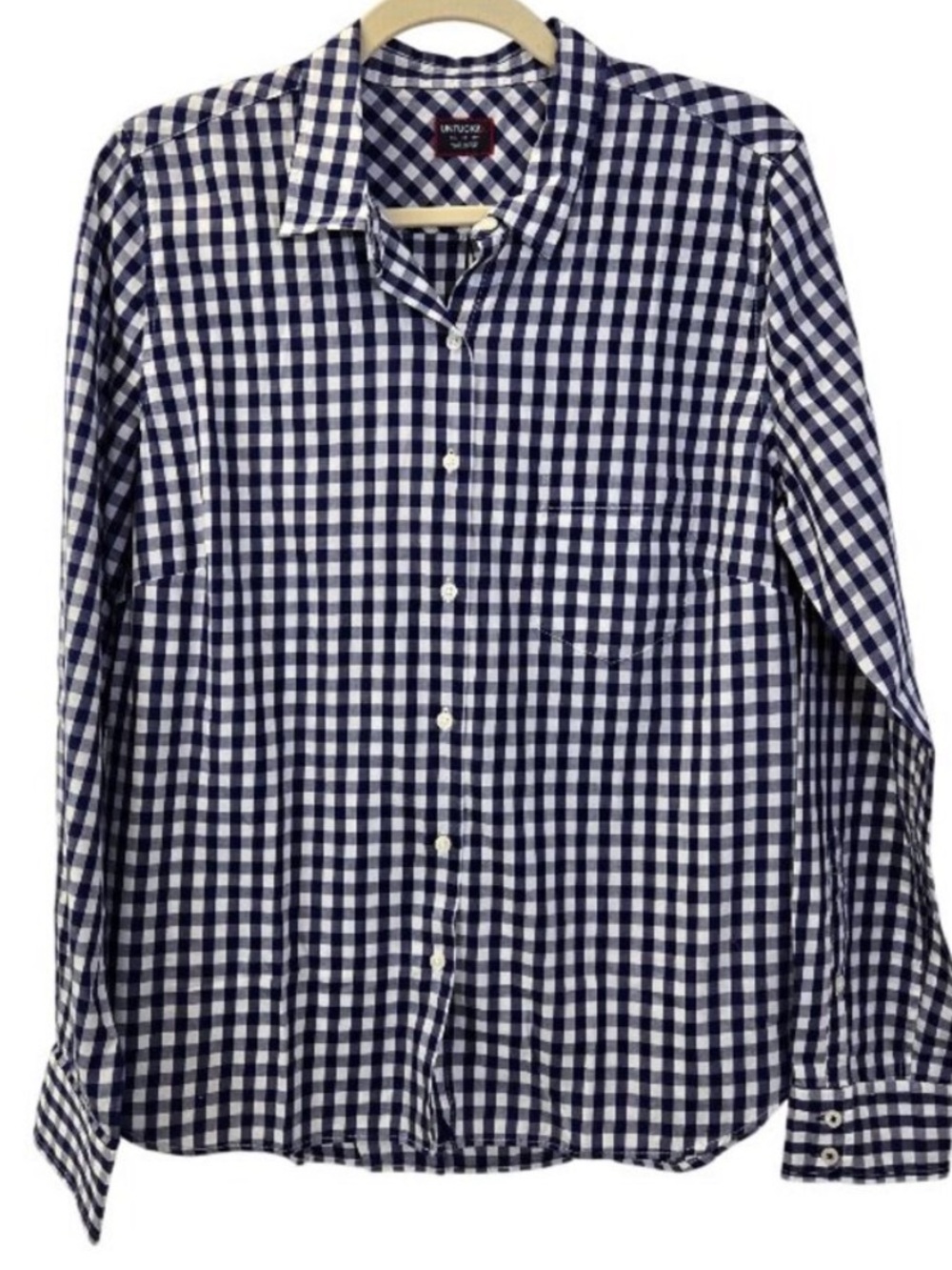 NWT UNTUCKit Belleza Gingham Print Long Sleeve Button Down Shirt Size 18